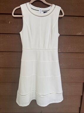Tommy Hilfiger Cream Sleeveless A-Line Midi Dress size 4
